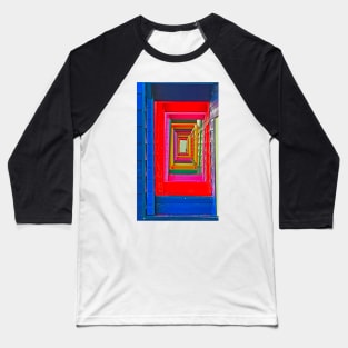 Beach Huts - Saltburn - Abstract Baseball T-Shirt